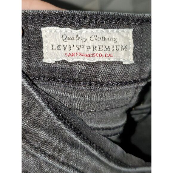 Levi's Premium Mile High Super Skinny Black Jeans Rhinestones Distressed Size 27 - Picture 13 of 13